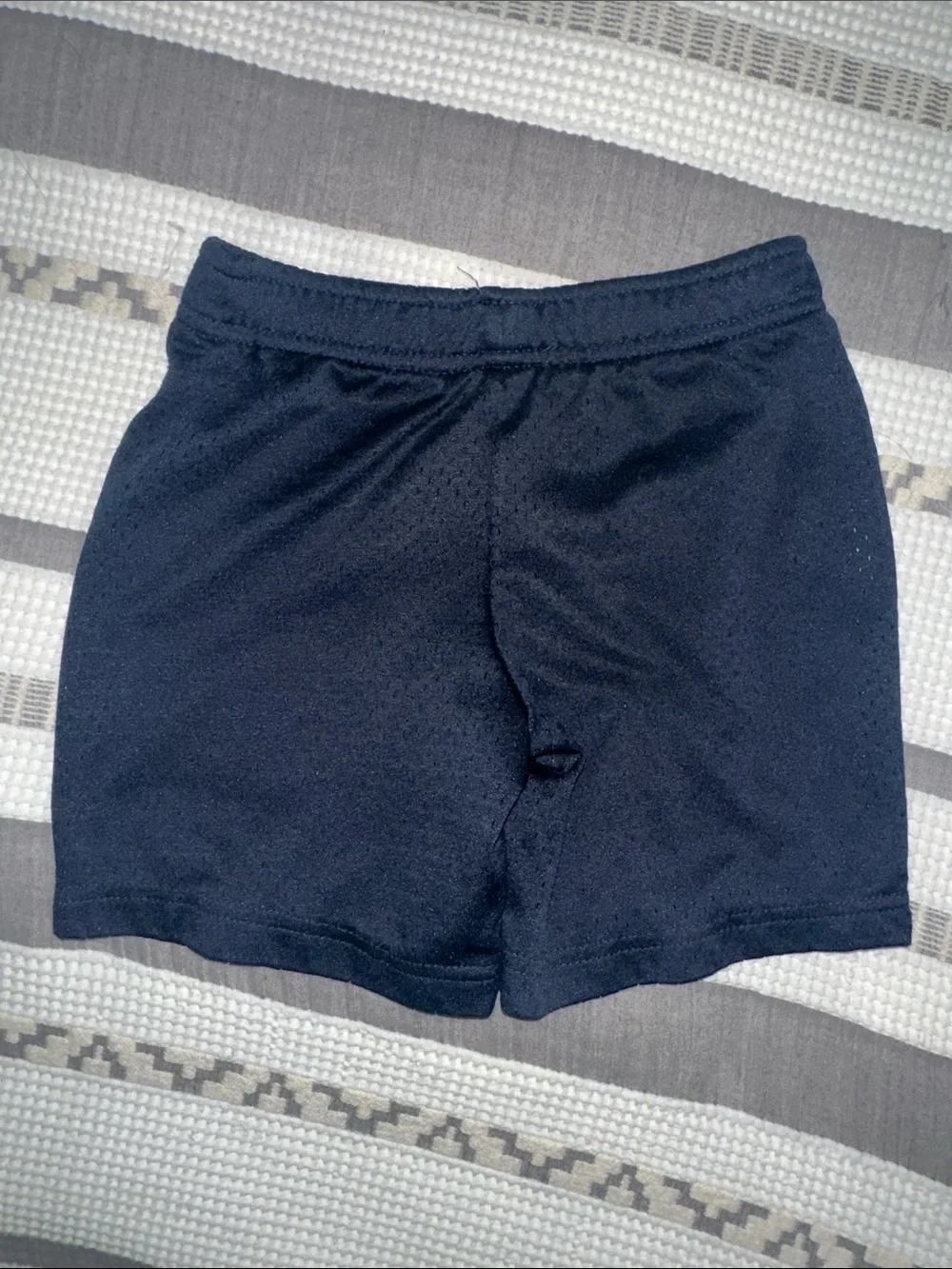 Nike Navy Athletic Mesh Kids Shorts with White Swoosh